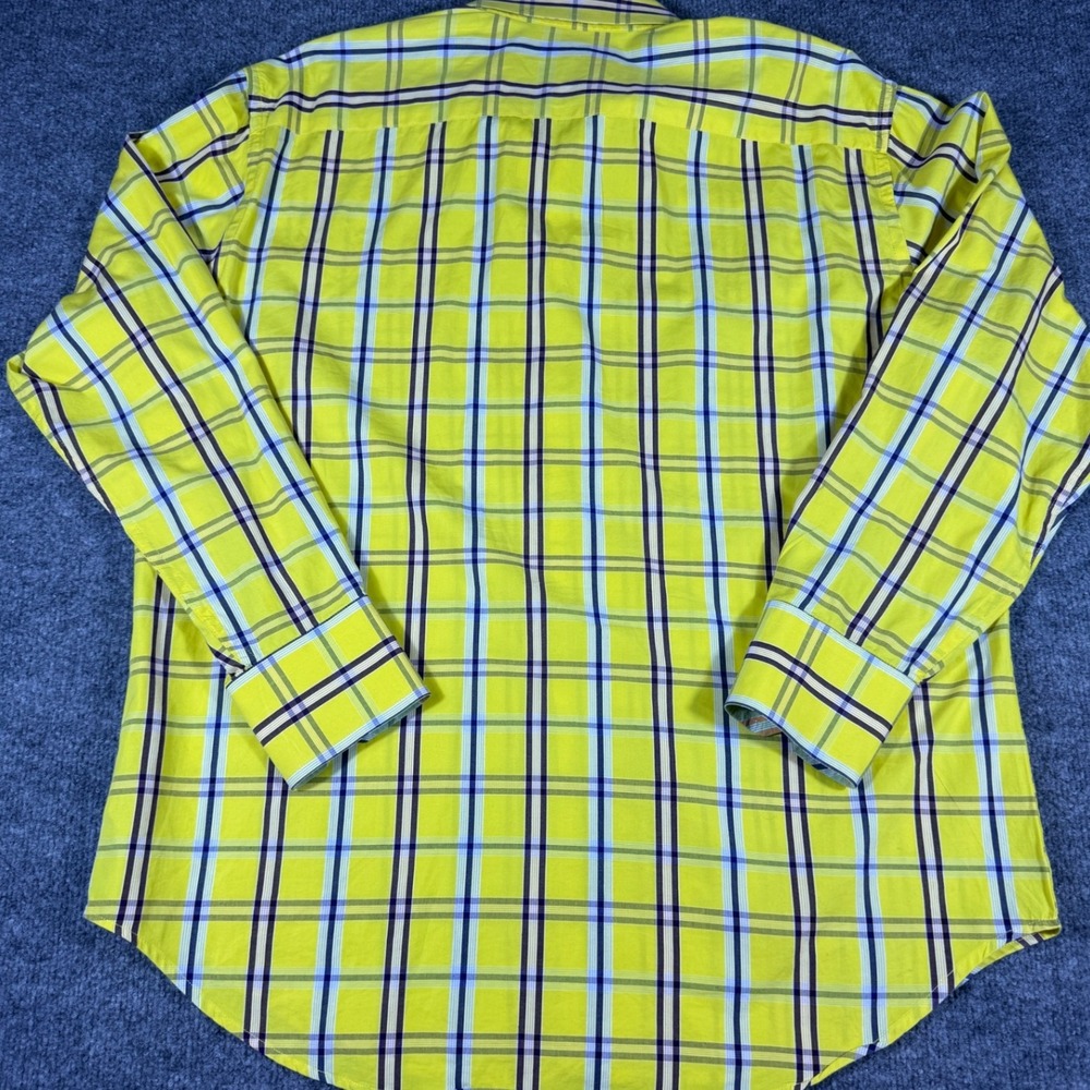 Robert Graham Mens XL Yellow Plaid Button Down Shirt Knowledge Wisdom Truth Long - Picture 2 of 8